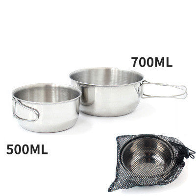 Toolavo 304 Stainless Steel Folding Bowl – Portable Collapsible Outdoor Camping Cup, Durable Picnic & Hiking Bowl, 500ml / 700ml Options - Toolavo
