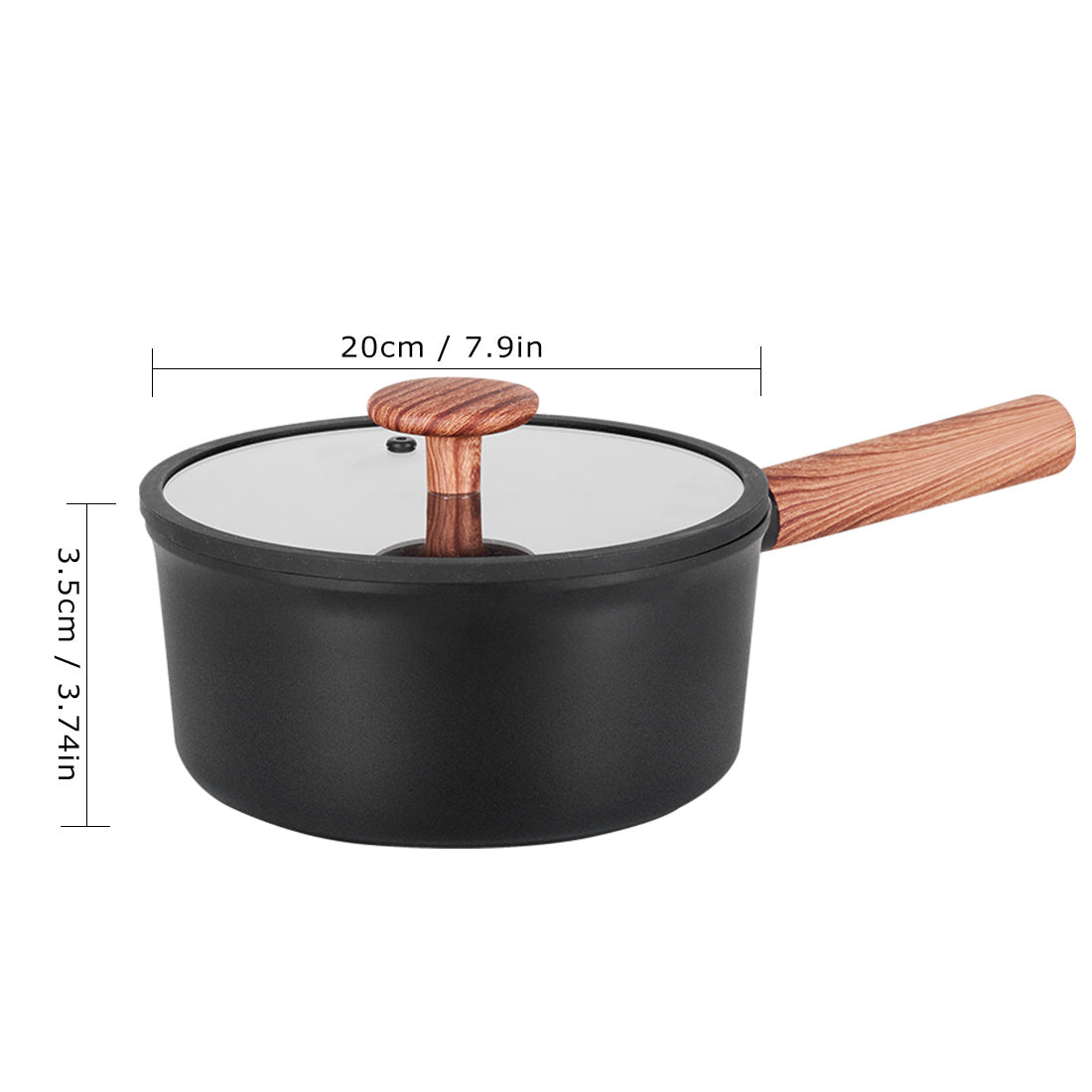 toolavo 2 Piece Aluminum Mini Pots with Detachable Handles & Glass Lids – Space-Saving, Non-Toxic, Multi-Stove Compatible - Toolavo