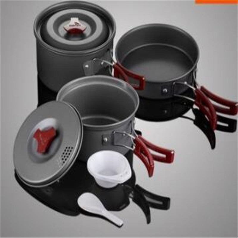 Toolavo Picnic Cookware Set – Lightweight Hard Alumina Camping Pot & Pan Set, Portable Outdoor Cooking Gear - Toolavo