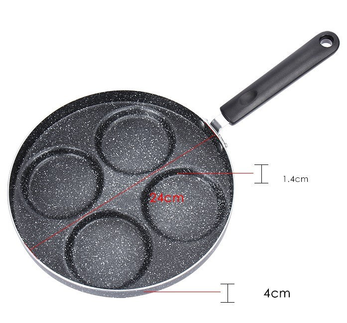 Toolavo Non-Stick Egg Frying Pan – 4-Cup Pancake Pan for Gas Stove | Aluminum Alloy Cookware - Toolavo