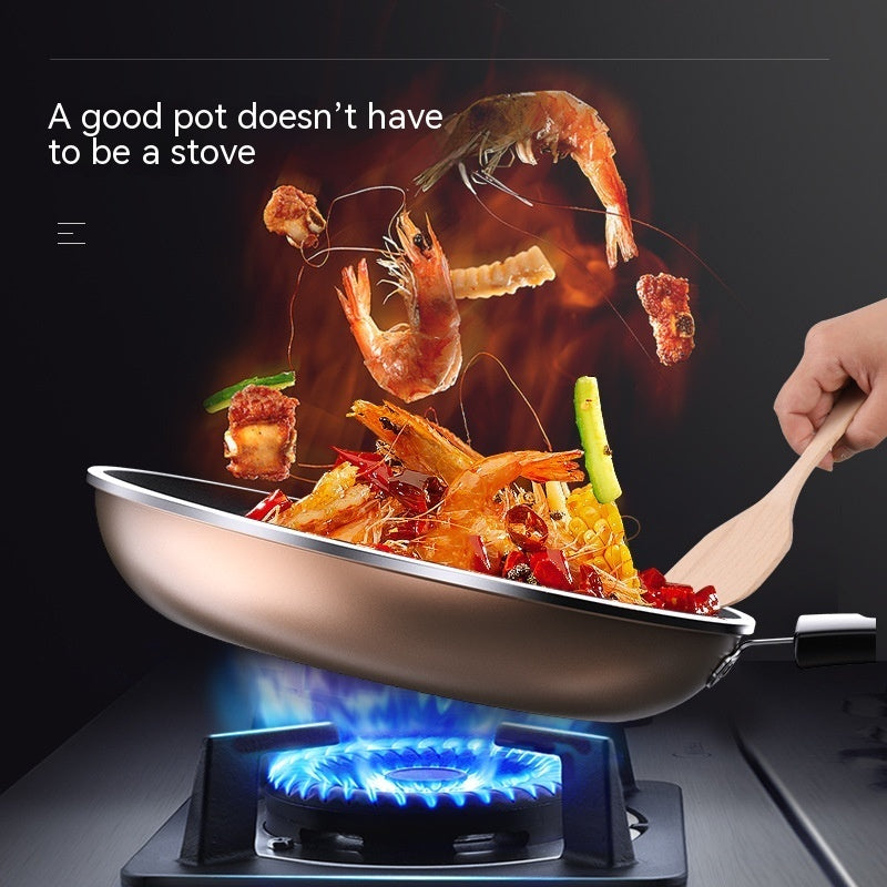 Toolavo Flat Frying Pan – Non-Stick Household Omelet & Pancake Skillet, Double Sole Base with Glass Lid, Easy-Clean Cooking Tool - Toolavo