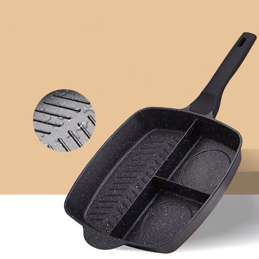 Toolavo Medical Stone 3-in-1 Breakfast Pan β Non-Stick Multi-Functional Pot, Double Bottom, Induction & Gas Stove Compatible, 26cm - Toolavo