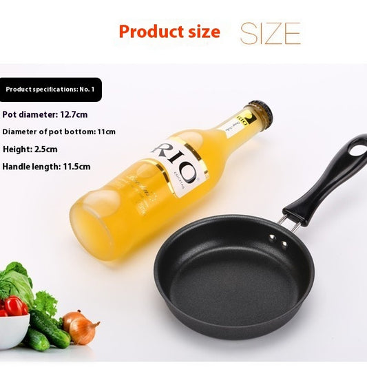 Toolavo Mini Non-Stick Frying Pan – 12cm Refined Iron Egg Pan with Glass Lid, Korean Style Lightweight Skillet for Quick & Easy Cooking - Toolavo