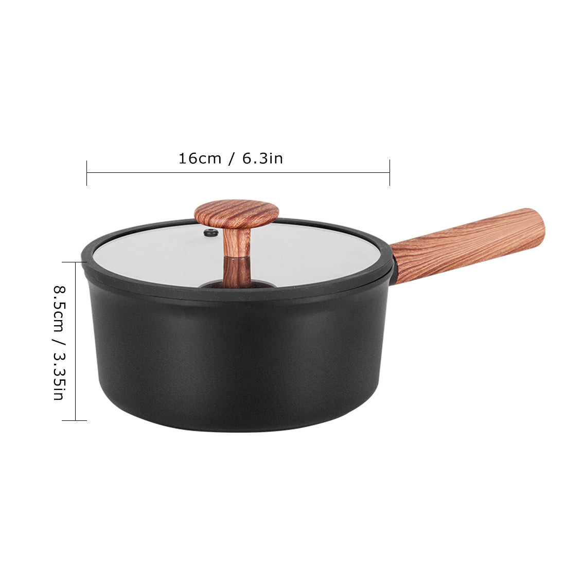 toolavo 2 Piece Aluminum Mini Pots with Detachable Handles & Glass Lids – Space-Saving, Non-Toxic, Multi-Stove Compatible - Toolavo