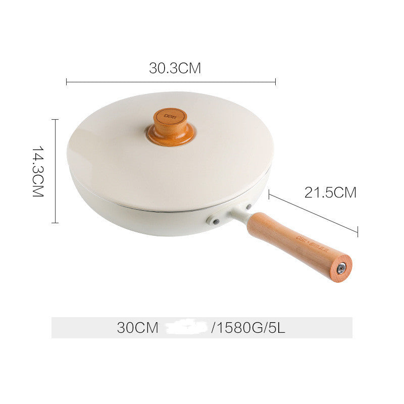 Toolavo 3-Piece Non-Stick Cookware Set – Aluminum Alloy Milk Pan, Frying Pan & Flat-Bottomed Pan with Stainless Steel Lids, Induction Compatible - Toolavo