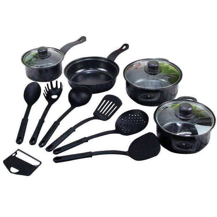 Toolavo 16-Piece Soup Pot Set – Durable Non-Stick Cookware with Glass Lids, Multi-Size Pots for Everyday Cooking - Toolavo