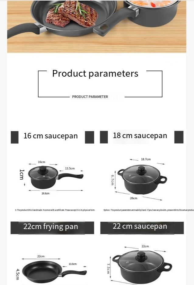 Toolavo 16-Piece Soup Pot Set – Durable Non-Stick Cookware with Glass Lids, Multi-Size Pots for Everyday Cooking - Toolavo