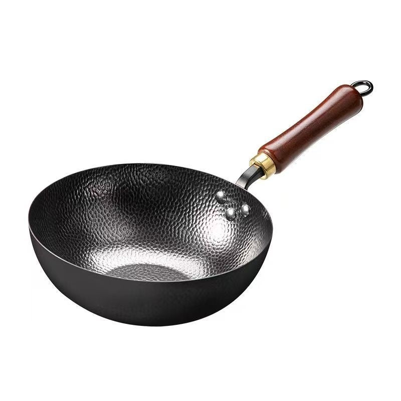 toolavo Non-Coated Non-Stick Pan – Refined Iron Wok for Baby Food & Household Cooking, Multiple Sizes & Lids - Toolavo