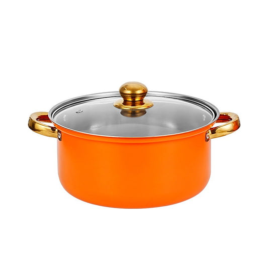 Toolavo Gold Dual-Sided Stockpot 12-Piece Set – Colorful Stainless Steel Cooking Pots for Modern Kitchens - Toolavo
