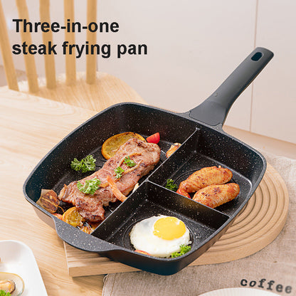 Toolavo Medical Stone Non-Stick 3-in-1 Omelette Pan – Multi-Function Frying Pan, Double Bottom, Compatible with Gas & Induction Stoves - Toolavo