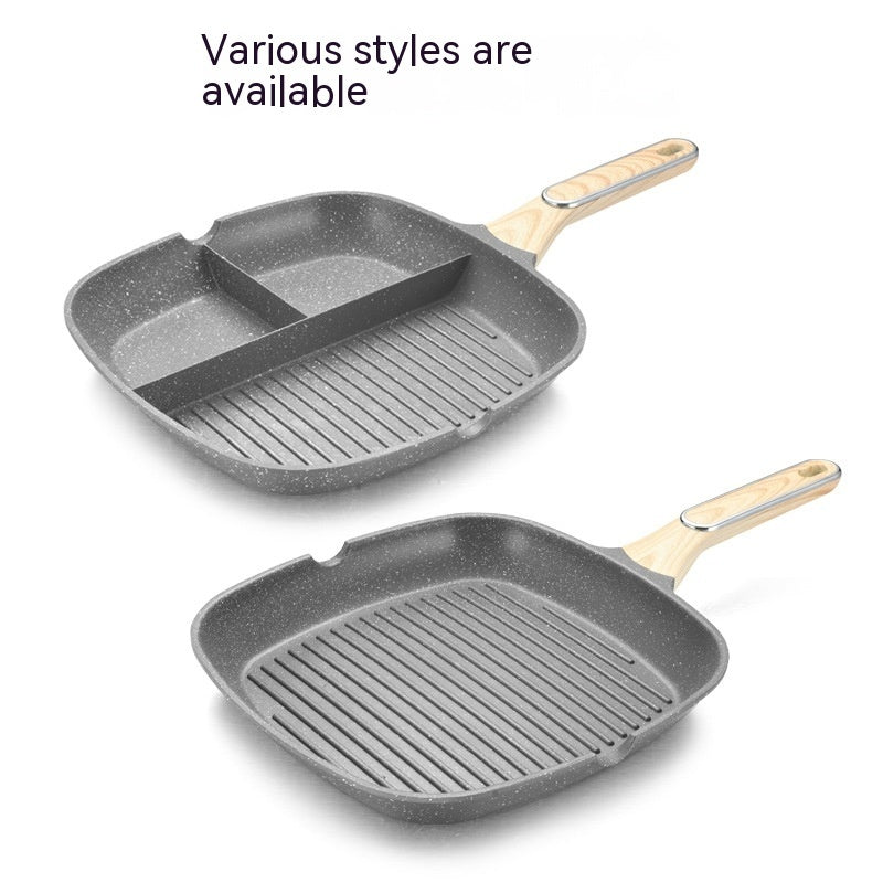 Toolavo 3-in-1 Multi-Compartment Non-Stick Frying Pan – 29cm Aluminum Alloy Steak & Omelette Pan, Double-Sole Base, Induction Compatible - Toolavo
