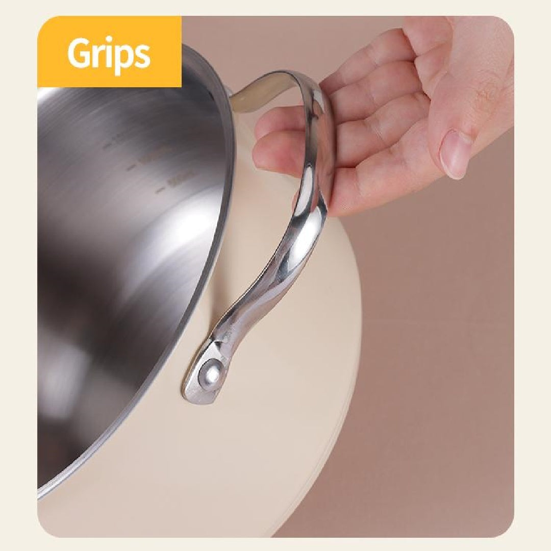 Toolavo Double Layered Pot – 304 Stainless Steel Ceramic-Coated Stockpot with Steamer & Glass Lid, Dishwasher Safe, Suitable for All Cooktops - Toolavo