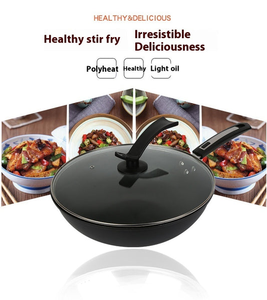 Toolavo Fine Iron Wok – Non-Coated Non-Stick Refined Iron Wok, Chinese Style, Multi-Size Options (30/32/34cm) - Toolavo
