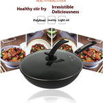 Toolavo Fine Iron Wok – Non-Coated Non-Stick Refined Iron Wok, Chinese Style, Multi-Size Options (30/32/34cm)