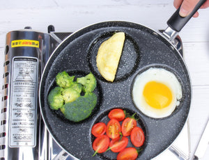 Toolavo Non-Stick Egg Frying Pan – 4-Cup Pancake Pan for Gas Stove | Aluminum Alloy Cookware