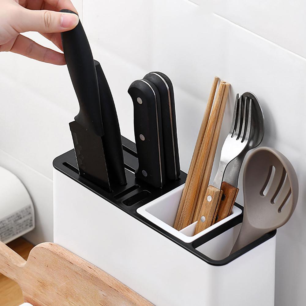 Toolavo Tableware Storage Holder – Plastic Knife & Utensil Organizer Rack for Kitchen Counter & Cabinets