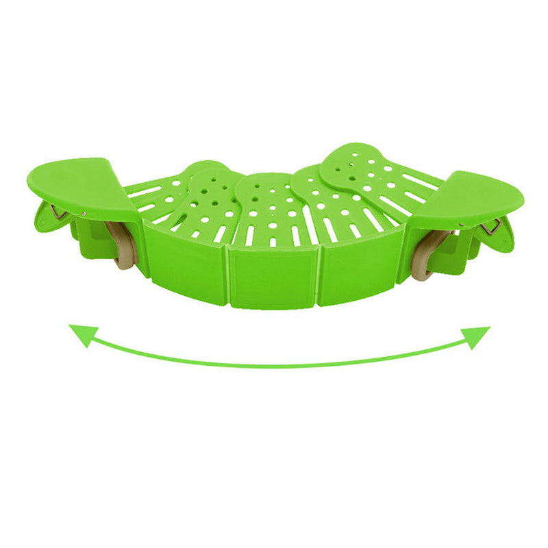 Toolavo Universal Silicone Clip-On Pot Strainer | Anti-Spill Food Grade Pasta, Rice & Fruit Colander Kitchen Gadget
