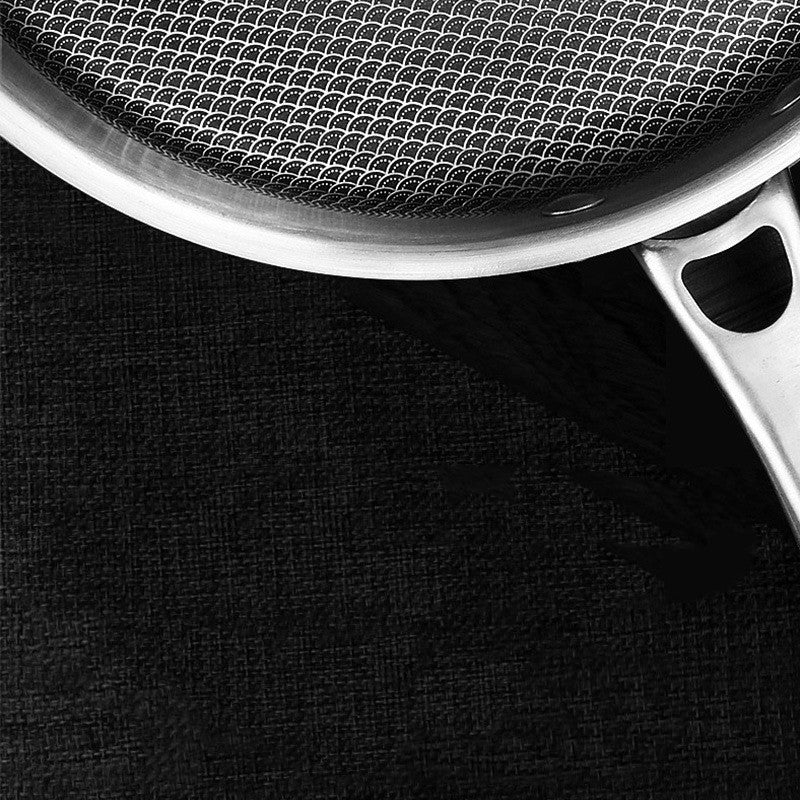 Toolavo 304L Stainless Steel Honeycomb Non-Stick Frying Pan – Smokeless Cooking Skillet with Glass Lid, Multi-Stove Compatible, Durable Everyday Pan for Home Kitchens - Toolavo