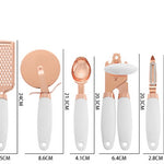 Toolavo Kitchen Household Peeler Gadget – Rose Gold Copper Plating 7PC Stainless Steel Kitchen Tool Set