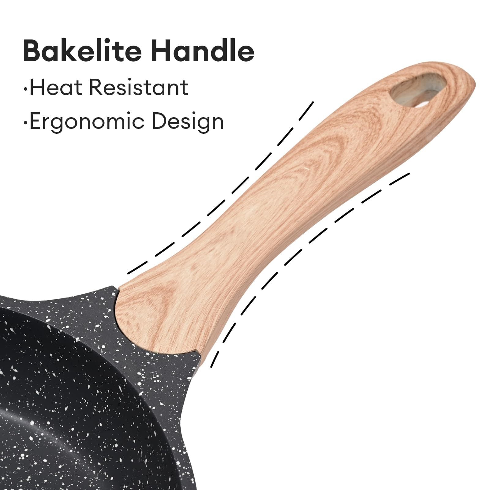 Toolavo JEETEE 8-Inch Nonstick Frying Pan – Stone Coating Omelette Skillet with Heat-Resistant Handle | Induction Compatible - Toolavo