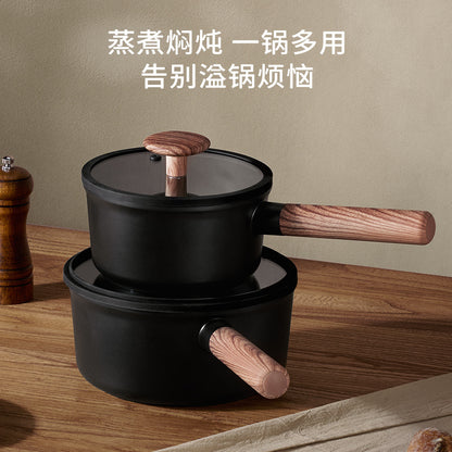 toolavo 2 Piece Aluminum Mini Pots with Detachable Handles & Glass Lids – Space-Saving, Non-Toxic, Multi-Stove Compatible - Toolavo