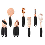 Toolavo Kitchen Household Peeler Gadget – Rose Gold Copper Plating 7PC Stainless Steel Kitchen Tool Set