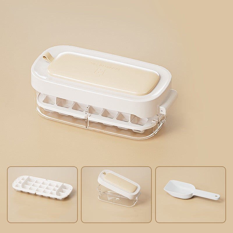 Toolavo Ice Cube Tray with Storage Box & Shovel – High-Capacity Food-Grade Ice Box for Quick Freezing & Easy Release
