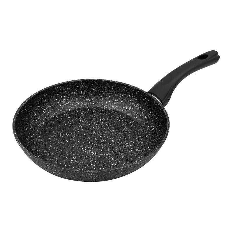 Toolavo Non-Stick Black Frying Pan – 24cm Ceramic PTFE Coated, Gas, Electric & Induction Compatible with Anti-Scalding Handle - Toolavo