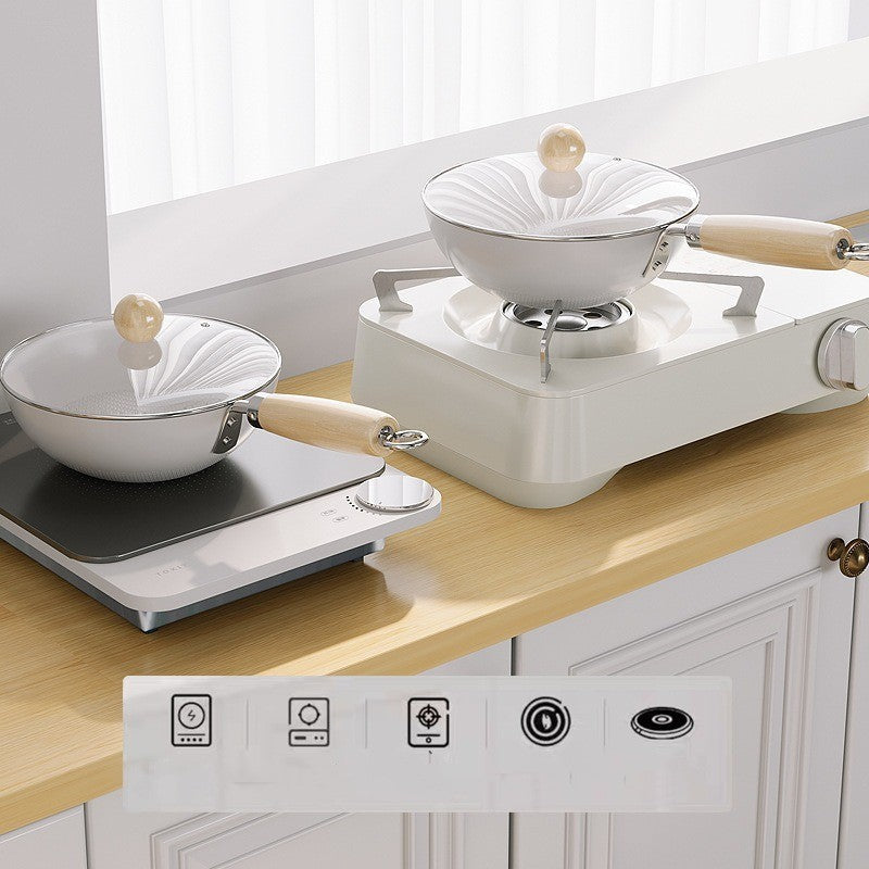 Toolavo Electric Stone Pan – Non-Stick Ceramic Pan with Glass Lid, Flat Bottom Multi-Layer Base, Single-Person Gourmet Cooking (20cm / 24cm) - Toolavo