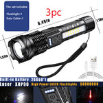 Toolavo White Laser Waterproof Flashlight – 5000mAh Rechargeable Strong LED Light for Outdoor, Camping & Diving
