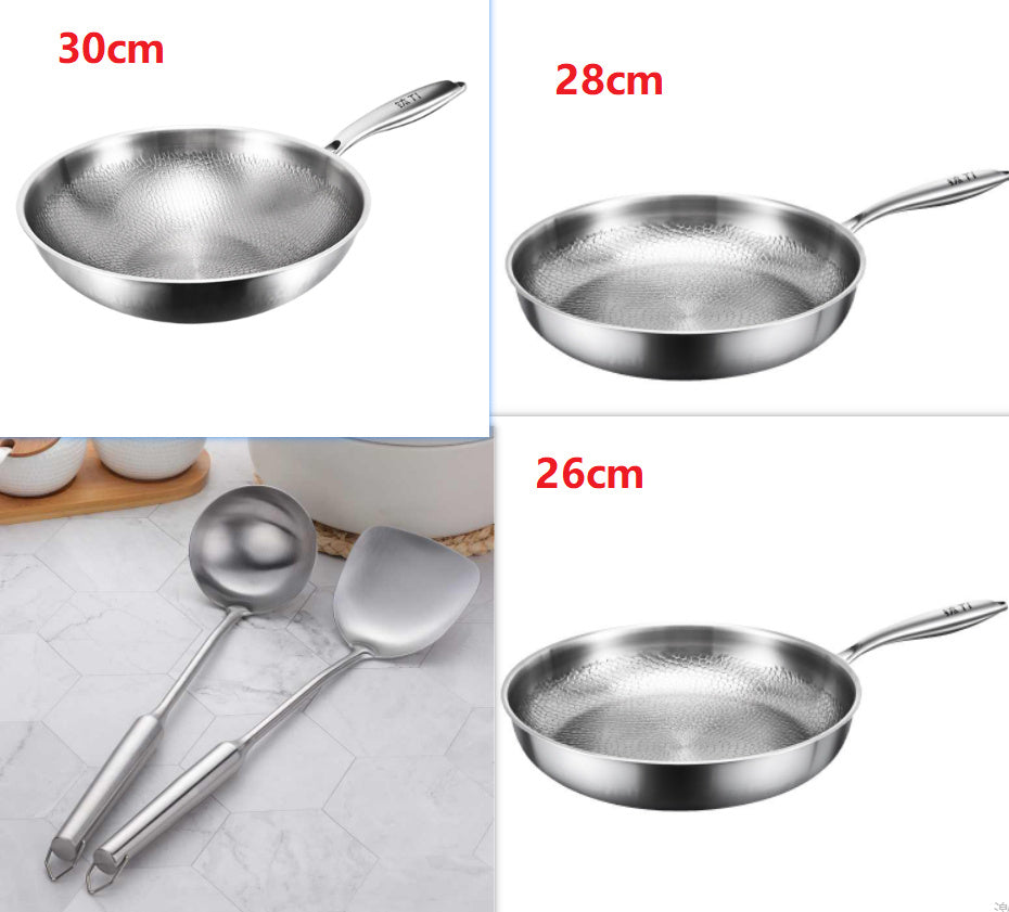 toolavo Pure Titanium Frying Pan – Non-Coated Non-Stick Pan with Glass Lid, Multi-Size Options - Toolavo