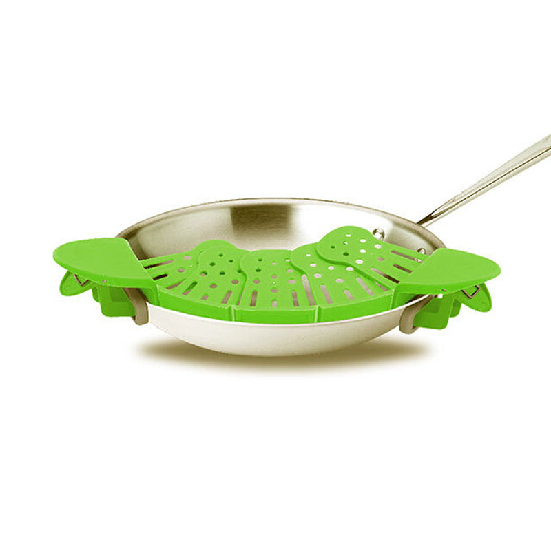 Toolavo Universal Silicone Clip-On Pot Strainer | Anti-Spill Food Grade Pasta, Rice & Fruit Colander Kitchen Gadget