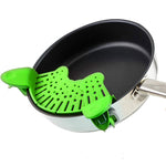 Toolavo Universal Silicone Clip-On Pot Strainer | Anti-Spill Food Grade Pasta, Rice & Fruit Colander Kitchen Gadget