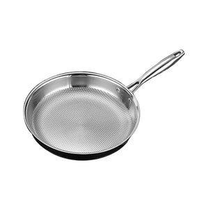 Toolavo Stainless Steel Frying Pan – Non-Stick Kitchen Cookware, Less Lampblack, Durable & Easy to Clean