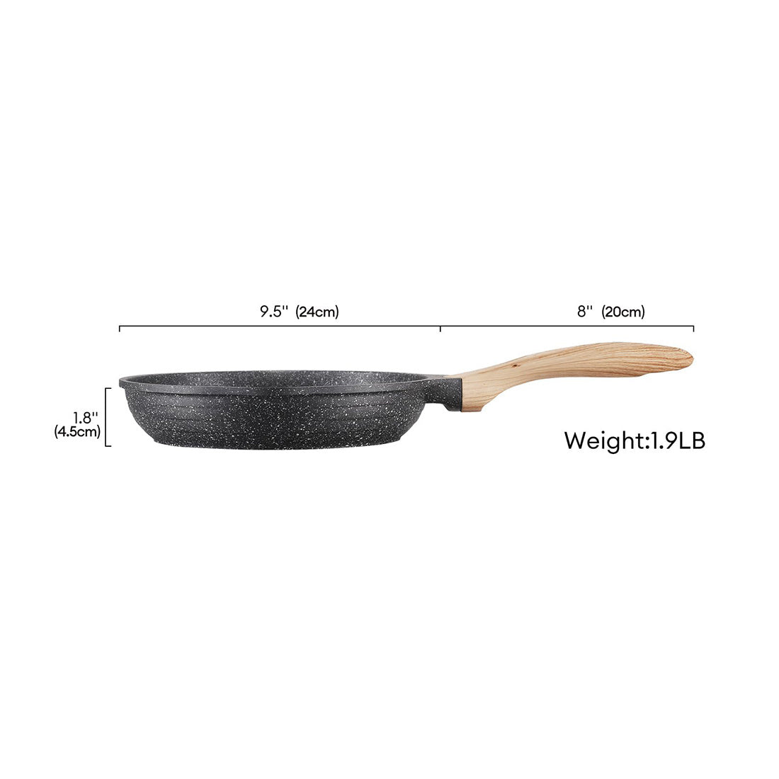 Toolavo JEETEE 8-Inch Nonstick Frying Pan – Stone Coating Omelette Skillet with Heat-Resistant Handle | Induction Compatible
