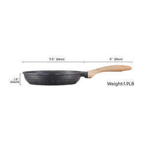 Toolavo JEETEE 8-Inch Nonstick Frying Pan – Stone Coating Omelette Skillet with Heat-Resistant Handle | Induction Compatible