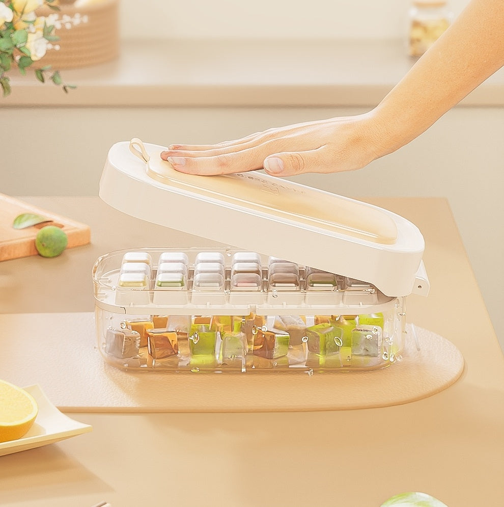 Toolavo Ice Cube Tray with Storage Box & Shovel – High-Capacity Food-Grade Ice Box for Quick Freezing & Easy Release