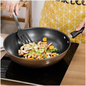 toolavo 3-Piece Cast Iron Cookware Set – Non-Stick Soup Pot, Milk Pot & Wok