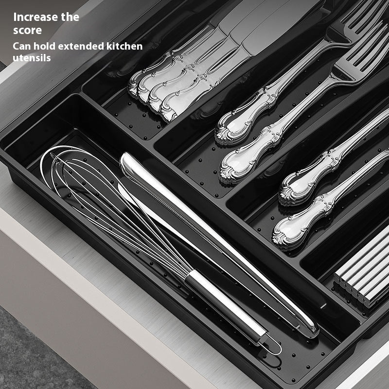 Toolavo Tableware Storage Box – Dustproof Kitchen Organizer with Cover for Utensils & Cutlery