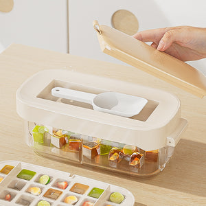 Toolavo Ice Cube Tray with Storage Box & Shovel – High-Capacity Food-Grade Ice Box for Quick Freezing & Easy Release