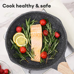 Toolavo JEETEE 8-Inch Nonstick Frying Pan – Stone Coating Omelette Skillet with Heat-Resistant Handle | Induction Compatible