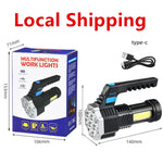 7 LED Rechargeable Flashlight – COB Torch with 4 Modes, USB Charging, Waterproof Work Light