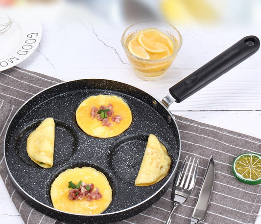 Toolavo Non-Stick Egg Frying Pan – 4-Cup Pancake Pan for Gas Stove | Aluminum Alloy Cookware - Toolavo