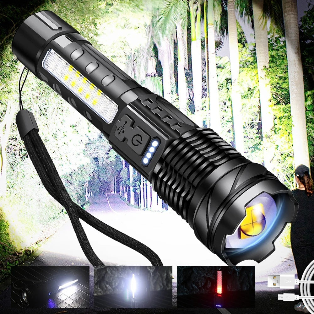Toolavo White Laser Waterproof Flashlight – 5000mAh Rechargeable Strong LED Light for Outdoor, Camping & Diving