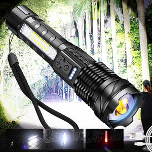 Toolavo White Laser Waterproof Flashlight – 5000mAh Rechargeable Strong LED Light for Outdoor, Camping & Diving
