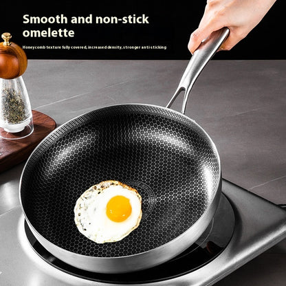 Toolavo 316 Stainless Steel Honeycomb Non-Stick Pan – Durable Multi-Layer Frying Pan with Glass Cover - Toolavo
