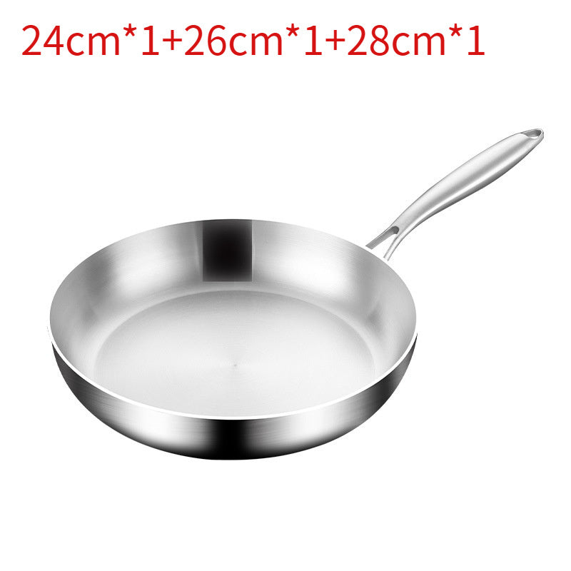 Toolavo 316 Stainless Steel Frying Pan with Foldable Handle – Non-Coated Multi-Layer Base, Induction & Gas Compatible, Modern Design (26–30cm) - Toolavo