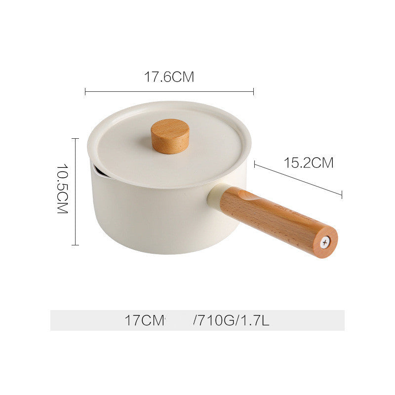 Toolavo 3-Piece Non-Stick Cookware Set – Aluminum Alloy Milk Pan, Frying Pan & Flat-Bottomed Pan with Stainless Steel Lids, Induction Compatible - Toolavo