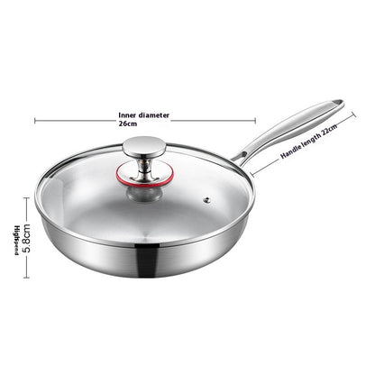 Toolavo 316 Stainless Steel Honeycomb Non-Stick Pan – Durable Multi-Layer Frying Pan with Glass Cover - Toolavo