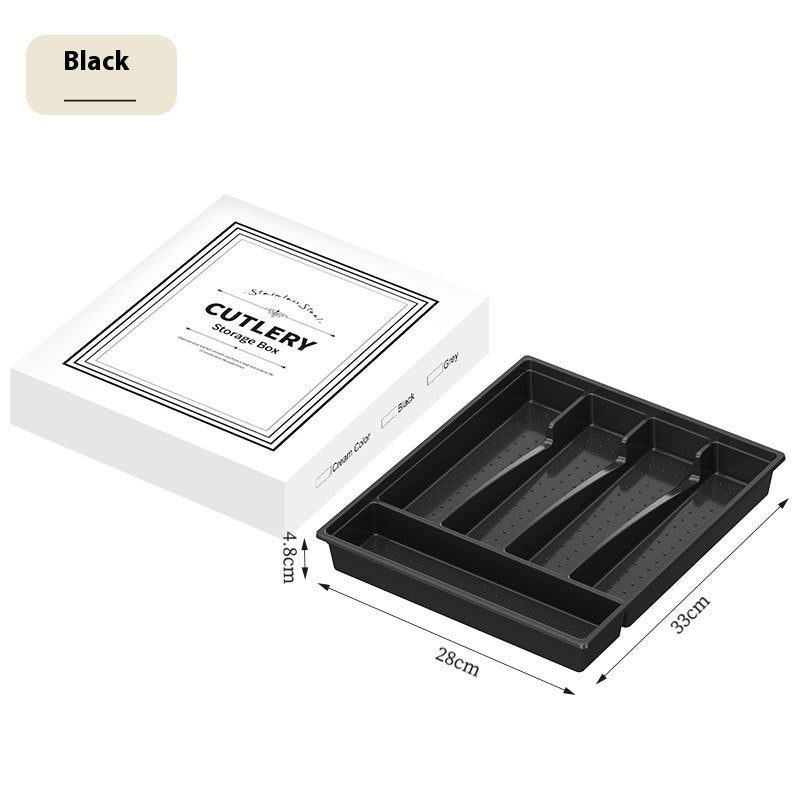Toolavo Tableware Storage Box – Dustproof Kitchen Organizer with Cover for Utensils & Cutlery